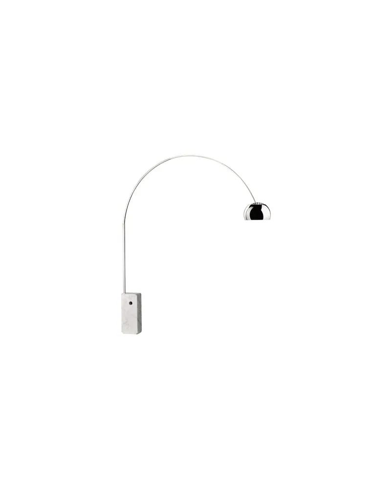 Flos Stehleuchte Arco - Metall - Carrara-Marmor - Designer Achille Castiglioni 