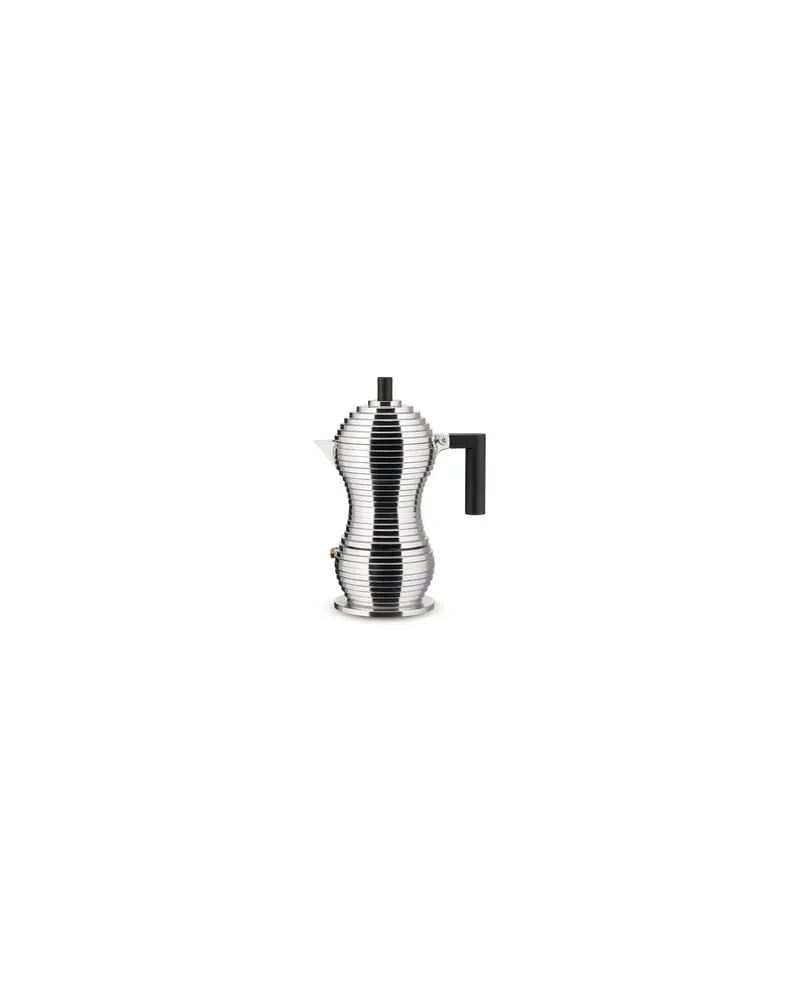 Alessi italienischer Kaffeebereiter Pulcina - Schwarz - Gussaluminium - Designer Michele de Lucchi 