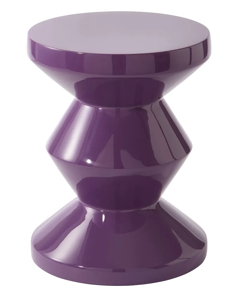 POLSPOTTEN Hocker Zig Zag - Violett - lackiertes Polyester 