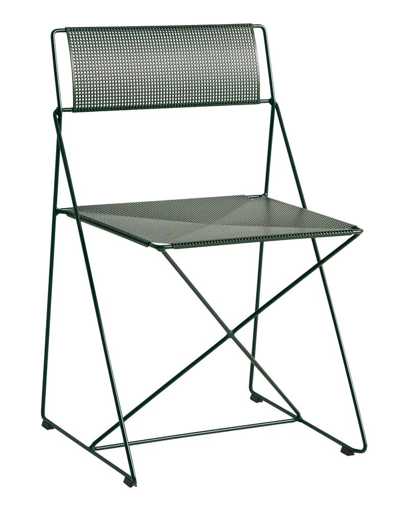 Hay Stapelbarer Stuhl X-Line - Grün - Perforiertes Stahlblech - Designer Niels Jørgen Haugesen 