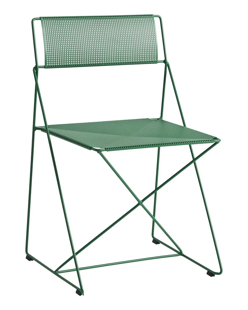 Hay Stapelbarer Stuhl X-Line - Grün - Perforiertes Stahlblech - Designer Niels Jørgen Haugesen 