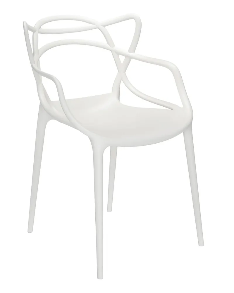 Kartell Set aus 4 Stapelbaren Stühlen Masters - Schwarz - Recyceltes thermoplast. Technopolymer - Designer Philippe STARCK with Eugeni QUITLLET 