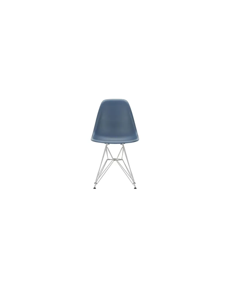 Vitra Stuhl Eames Plastic - Blau - verchromter Stahl - Designer Charles & Ray Eames 