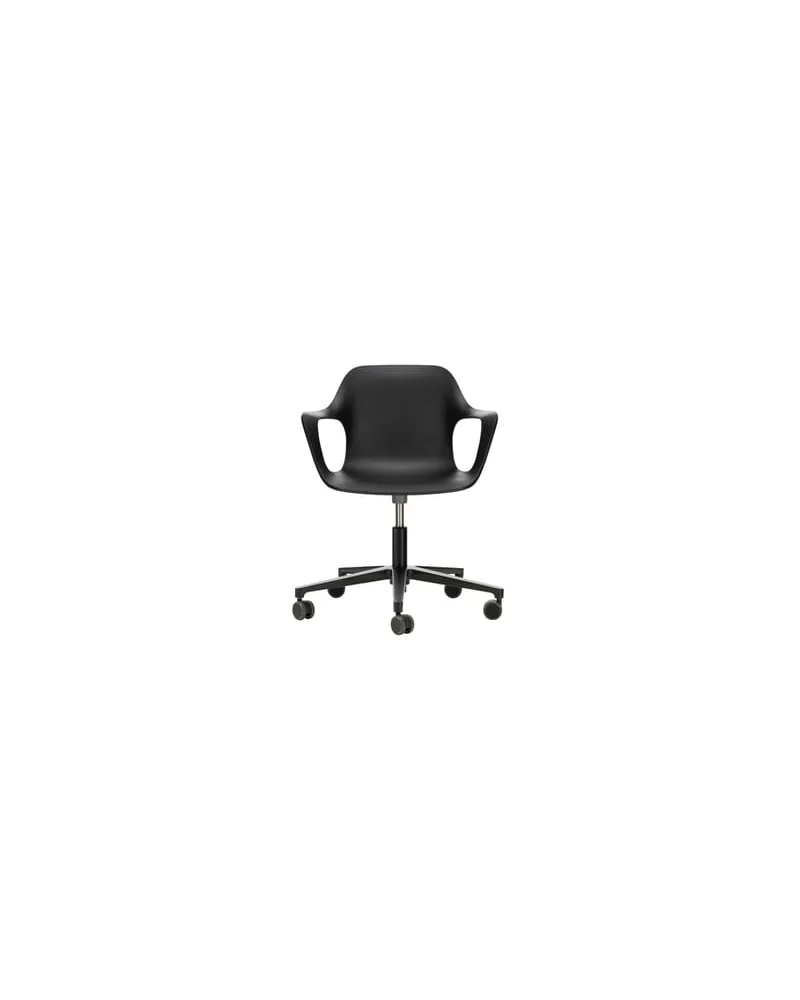 Vitra Sessel mit Rollen HAL - Schwarz - Aluminium-Druckguß - Designer Jasper Morrison 