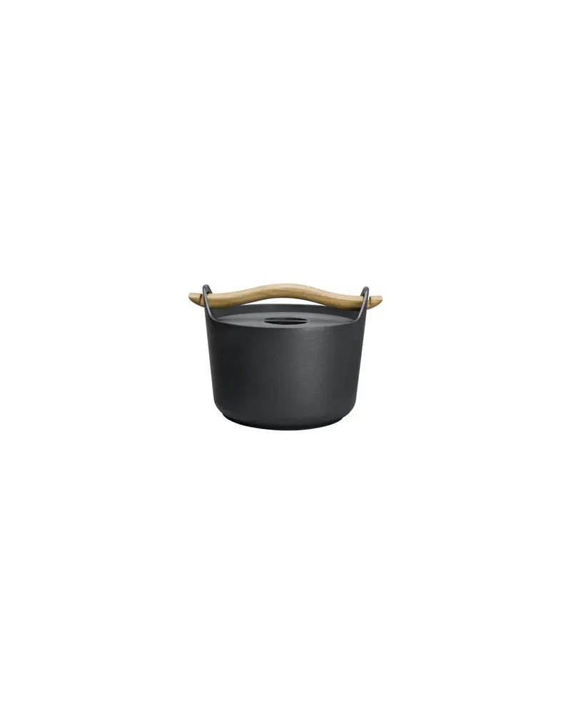 iittala Kochtopf Sarpaneva - Schwarz - Emailliertes Gusseisen - Designer Timo Sarpaneva 