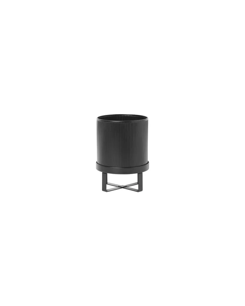 ferm LIVING Blumentopf Bau - Schwarz - galvanisierter Stahl - Designer Herman Studio 