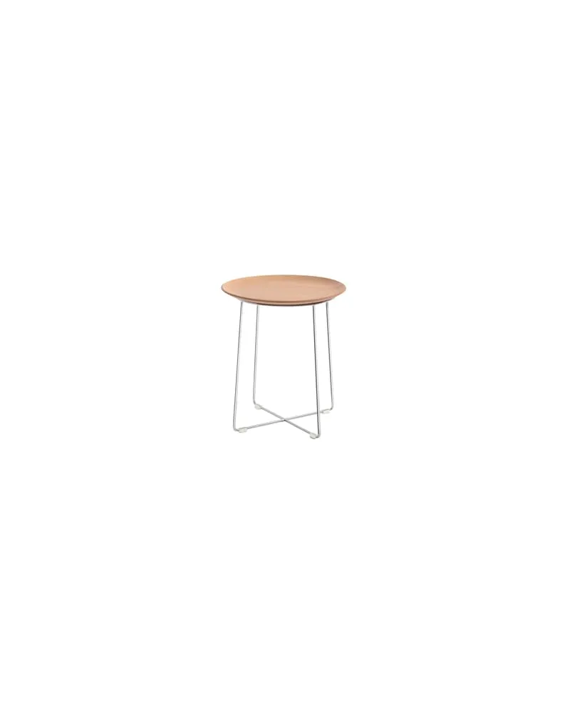 Kartell Beistelltisch Smart Wood - Holz natur - verchromter Stahl - Designer Philippe Starck 
