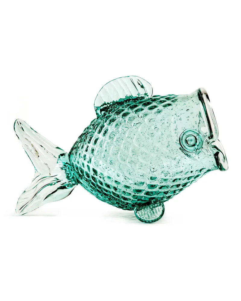 POLSPOTTEN Topf Fish - Grün - Recyceltes Glas 
