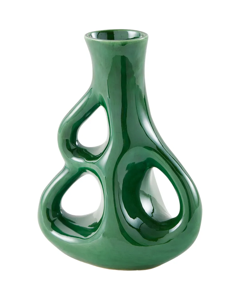 POLSPOTTEN Vase Three Ears - Grün - emaillierter Sandstein - Designer Norman Trapman 