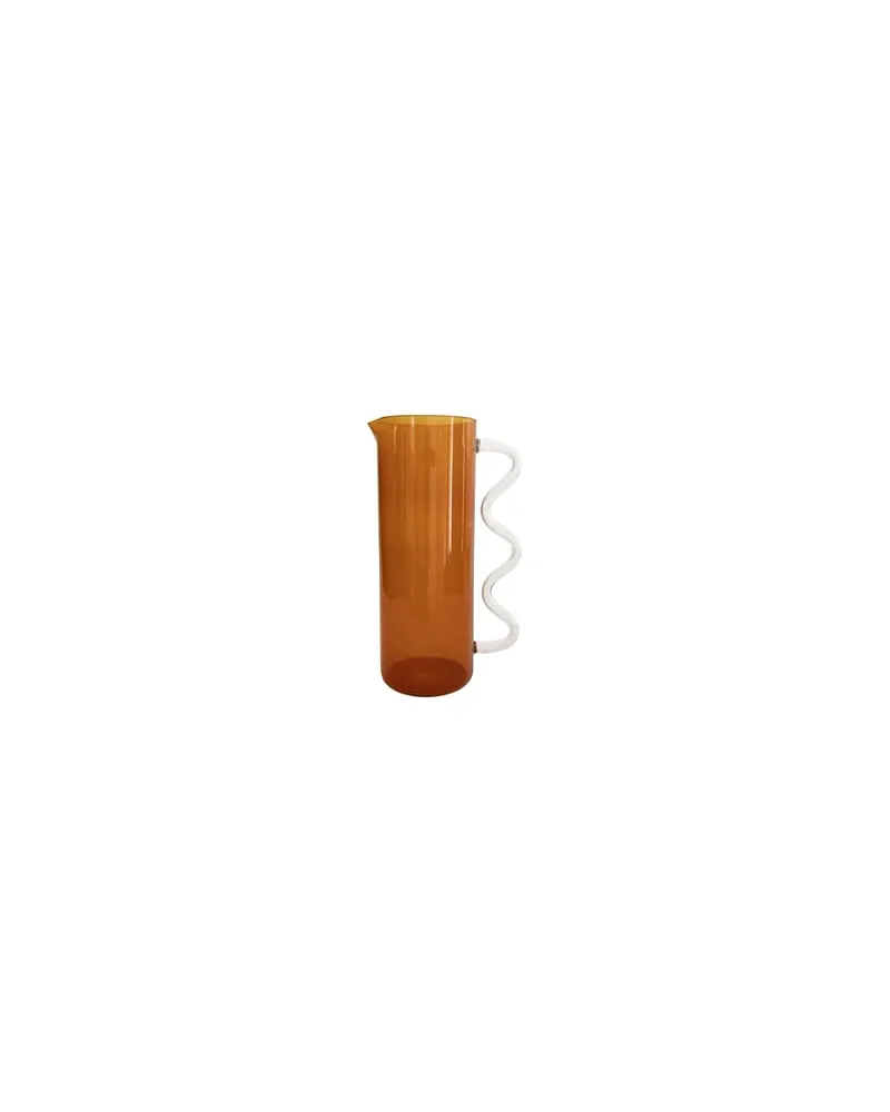 Sophie Lou Jacobsen Karaffe Wave - Orange - Borosilikatglas - Designer Sophie Lou Jacobsen 