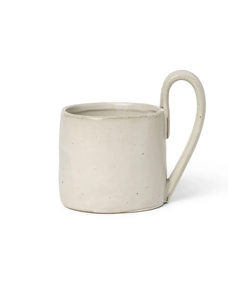 ferm LIVING Becher Flow - Weiß - emailliertes Porzellan 