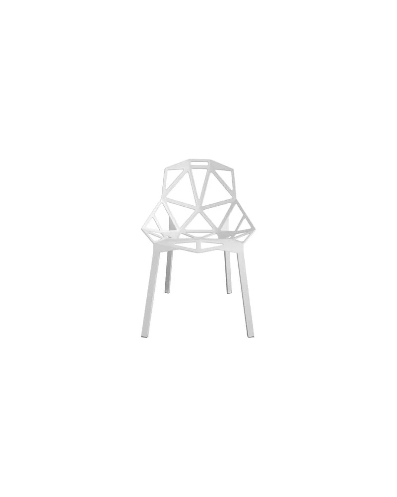 Magis Stapelbarer Stuhl One - Weiß - gefirnistes Gussaluminium - Designer Konstantin Grcic 