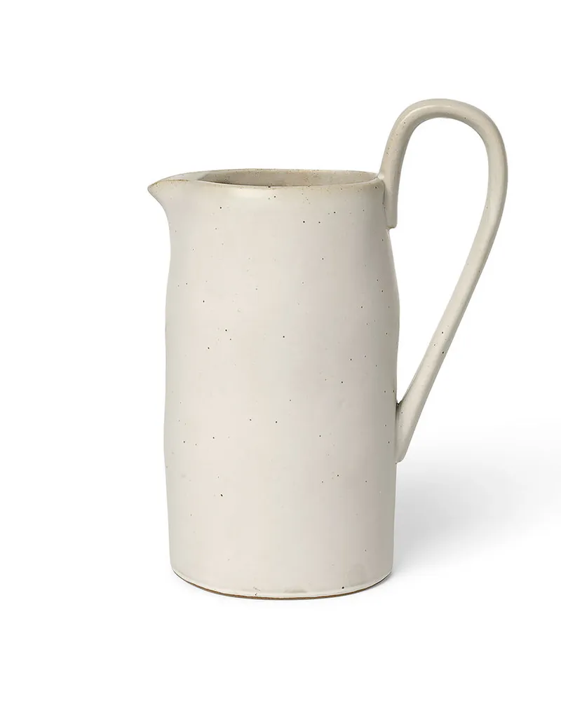 ferm LIVING Karaffe Flow - Weiß - emailliertes Porzellan 