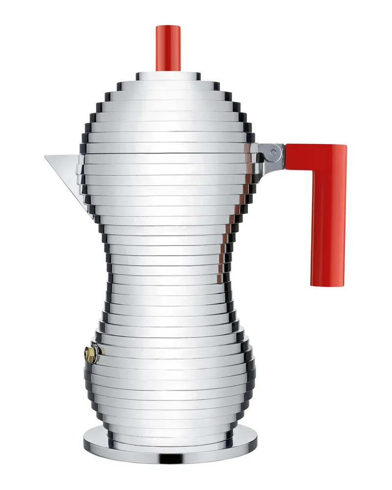 Alessi italienischer Kaffeebereiter Pulcina - Metall - Gussaluminium - Designer Michele de Lucchi 
