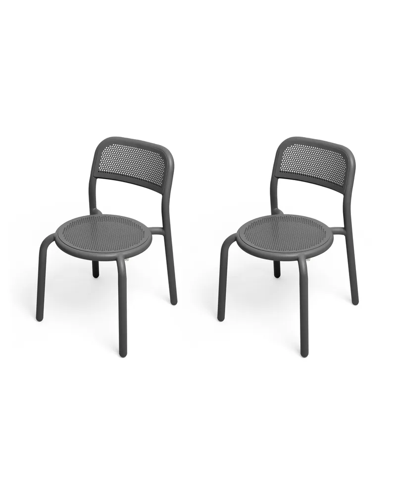 Fatboy Set aus 2 Stapelbaren Stühlen Toní - Schwarz - Aluminium - Designer Erik Stehmann 