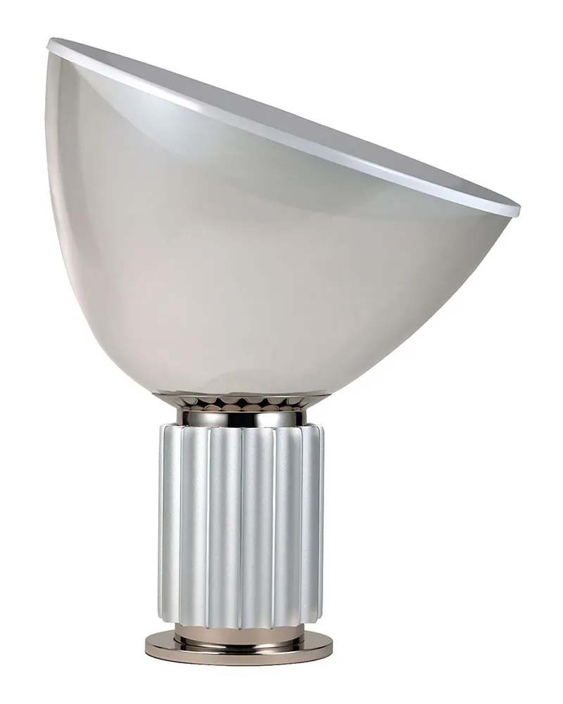 Flos Tischleuchte Taccia - Silber - Aluminium - Designer Pier Giacomo Castiglioni 