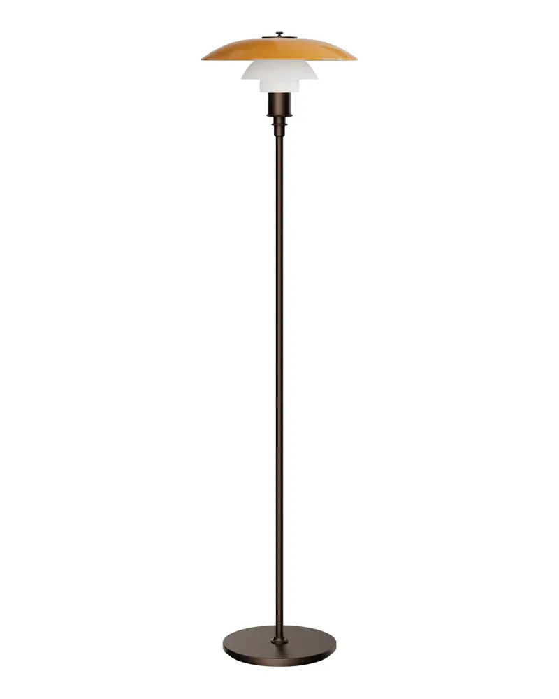 Louis Poulsen Stehleuchte PH - Orange - Brüniertes Messing - Designer Poul Henningsen 