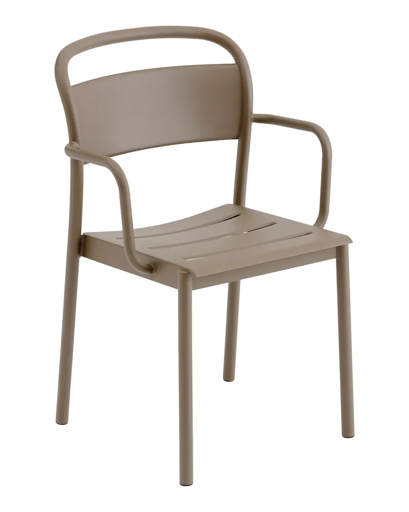 Muuto Stapelbarer Sessel Linear - Beige - Verzinkter, pulverbeschichteter Stahl - Designer Thomas Bentzen 