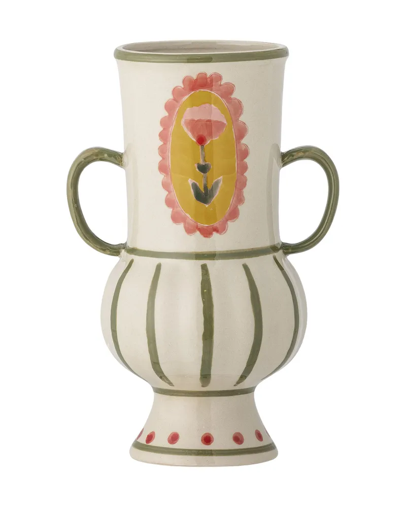 Bloomingville Vase Odina - Grün - emaillierter Sandstein 