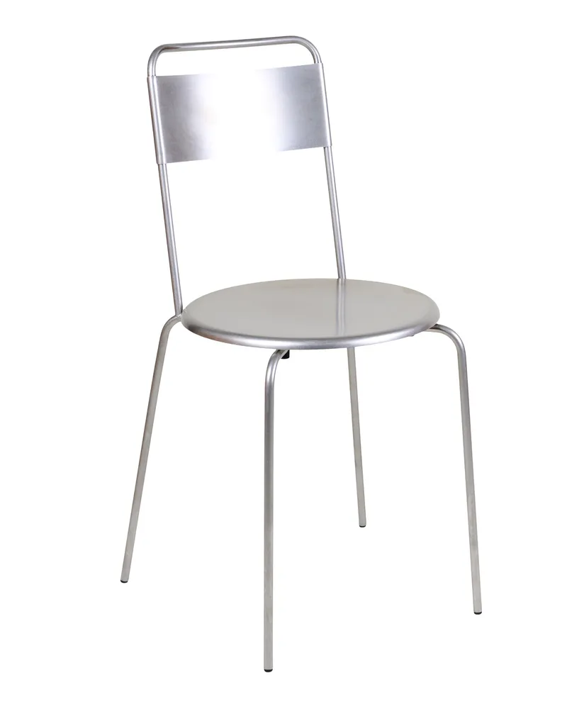 FRAMA Stapelbarer Stuhl Petit Rond - Metall - gebürsteter rostfreier Stahl - Designer Troels Grum-Schwensen 