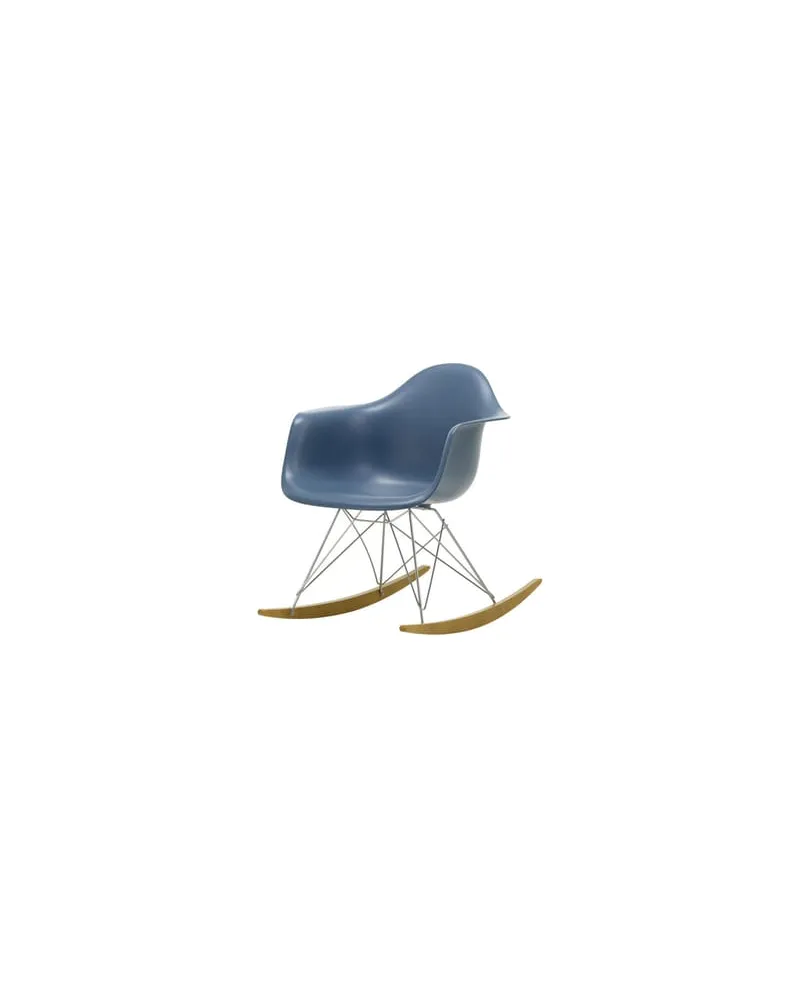 Vitra Schaukelstuhl Eames Plastic - Blau - Massivahorn - Designer Charles & Ray Eames 