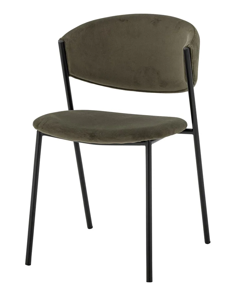 Bloomingville Stapelbarer Stuhl Chaise & petit fauteuil - Grün - Polyester-Velours 