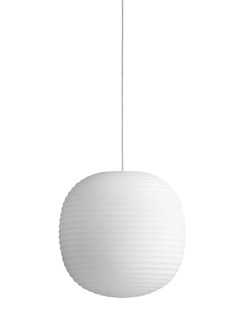 New Works Pendelleuchte Lantern - Weiß - Geriffeltes Milchglas - Designer Anderssen & Voll 