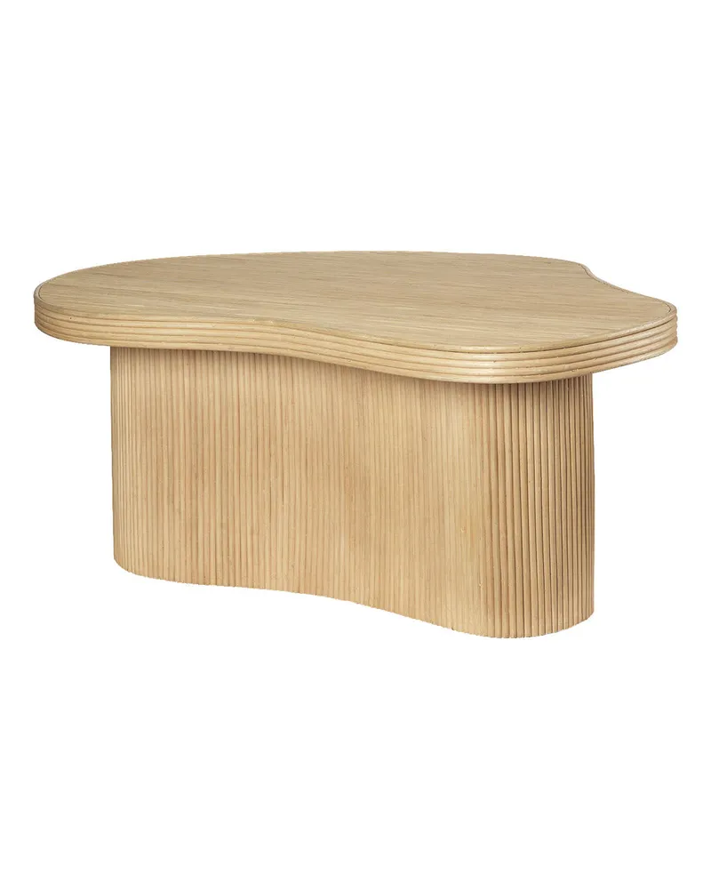 ferm LIVING Couchtisch Isola - Holz natur - Rattan 