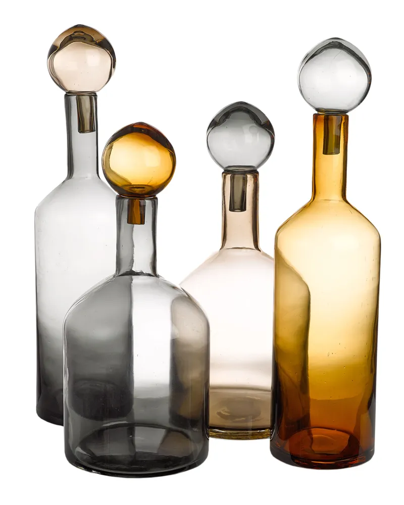 POLSPOTTEN Karaffe Bubbles - Beige - Glas, durchgefärbt - Designer Pols Potten Studio 