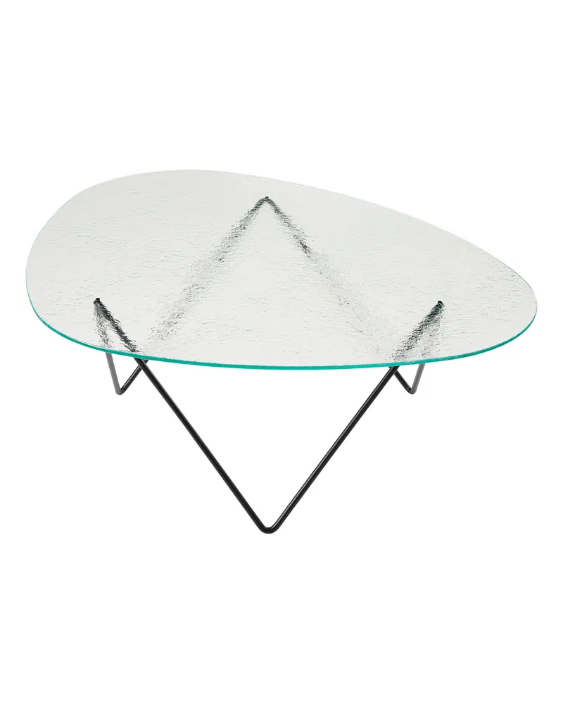 Gubi Couchtisch Pedrera - Grau - Strukturiertes Sicherheitsglas - Designer Barba Corsini 