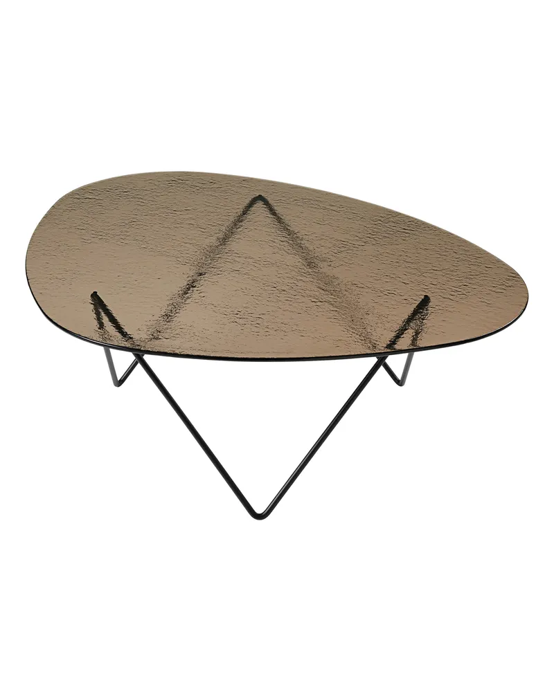 Gubi Couchtisch Pedrera - Grau - Strukturiertes Sicherheitsglas - Designer Barba Corsini 