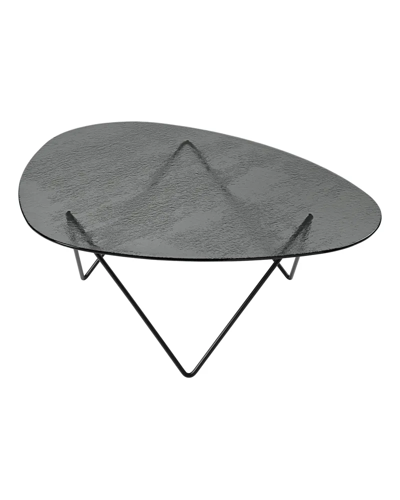 Gubi Couchtisch Pedrera - Grau - Strukturiertes Sicherheitsglas - Designer Barba Corsini 