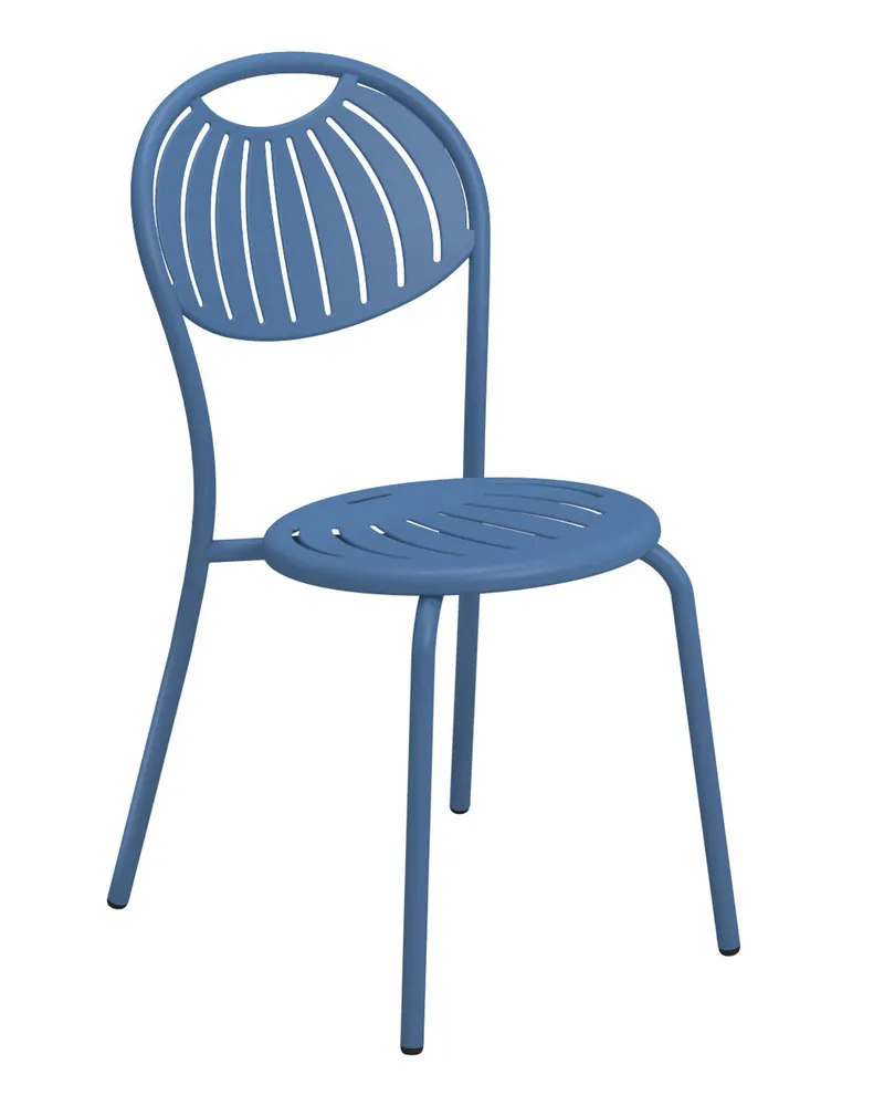 EMU Stapelbarer Stuhl Coupole - Weiß - gefirnister Stahl - Designer Emu Studio 
