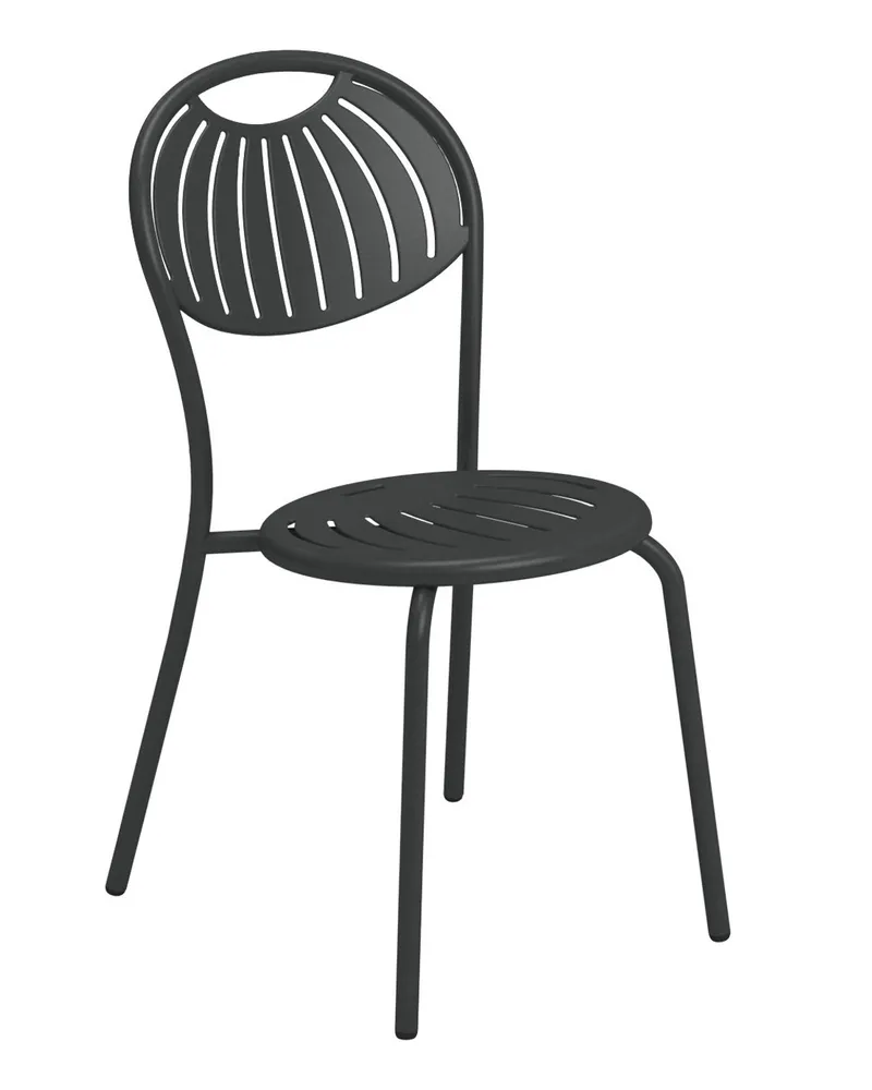 EMU Stapelbarer Stuhl Coupole - Weiß - gefirnister Stahl - Designer Emu Studio 