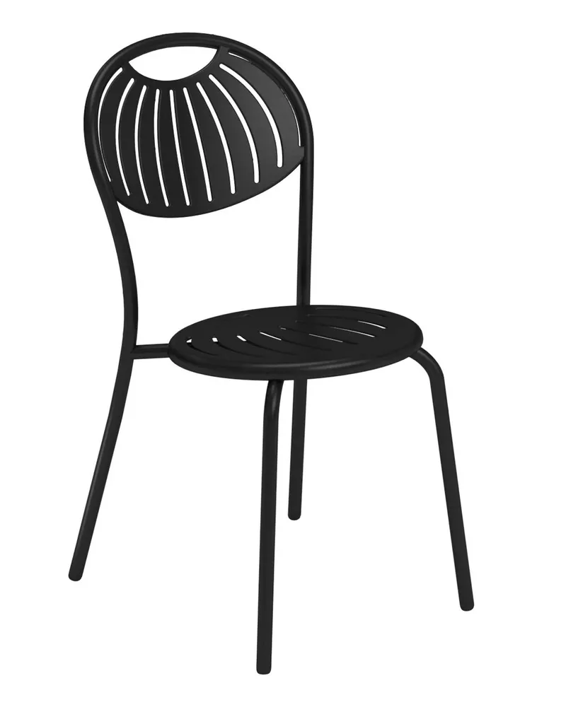 EMU Stapelbarer Stuhl Coupole - Weiß - gefirnister Stahl - Designer Emu Studio 