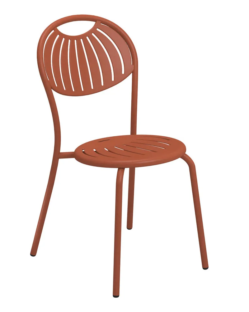 EMU Stapelbarer Stuhl Coupole - Weiß - gefirnister Stahl - Designer Emu Studio 