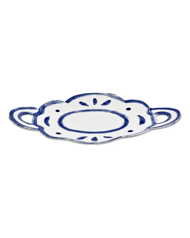 Serax Servierplatte Delia - Blau - emaillierter Sandstein - Designer Annebet Philps 