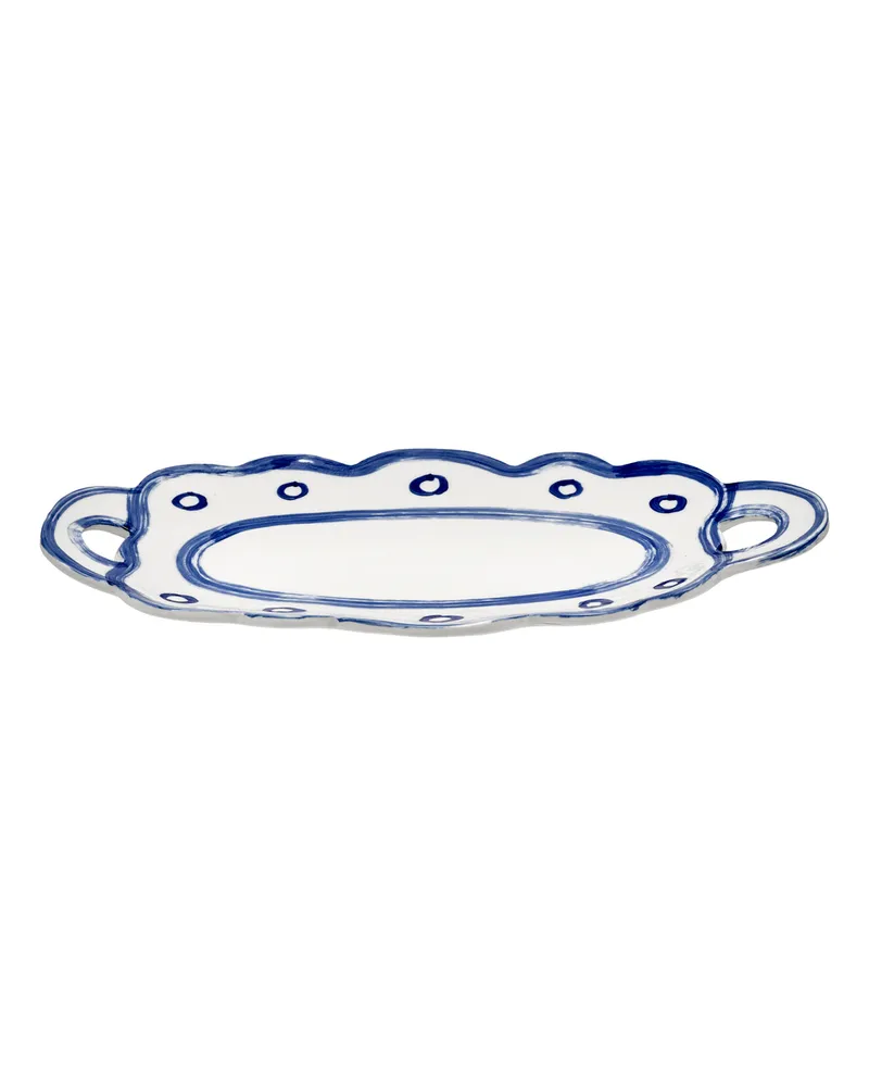 Serax Servierplatte Delia - Blau - emaillierter Sandstein - Designer Annebet Philps 
