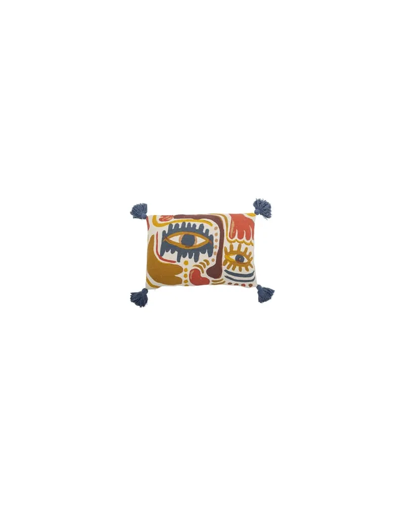 Bloomingville Kissen Horus - Orange - Recycelte Baumwolle 