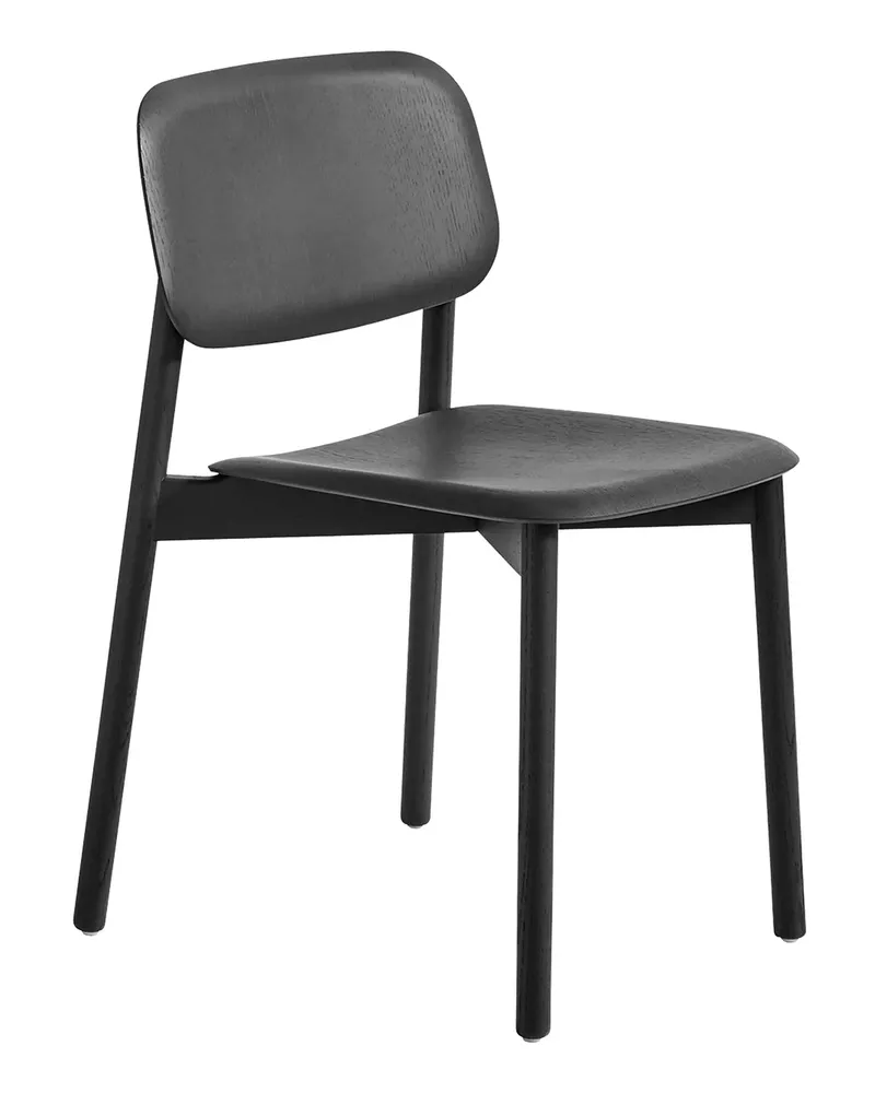Hay Stapelbarer Stuhl Soft Edge - Schwarz - Getöntes Eichenholz - Designer Iskos-Berlin 