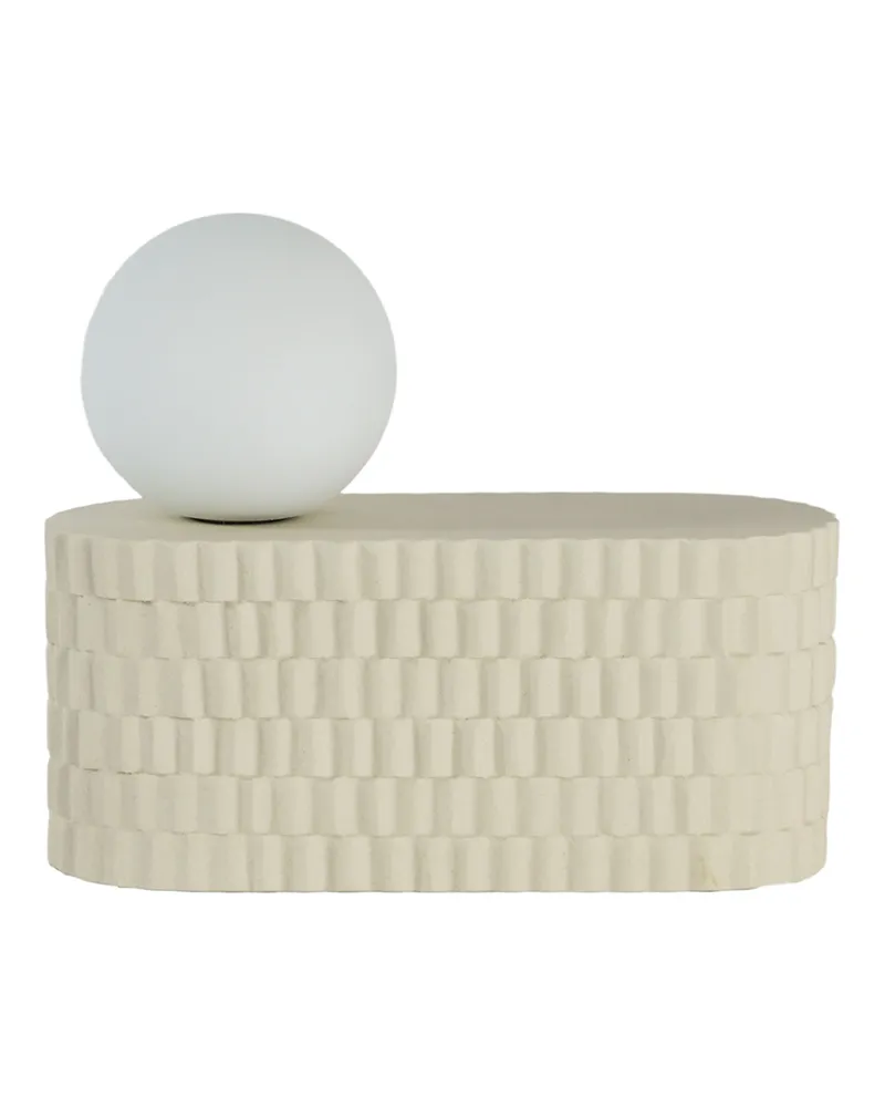 Jars Céramistes Tischleuchte Sillage - Beige - emaillierter Sandstein - Designer Elise Fouin 
