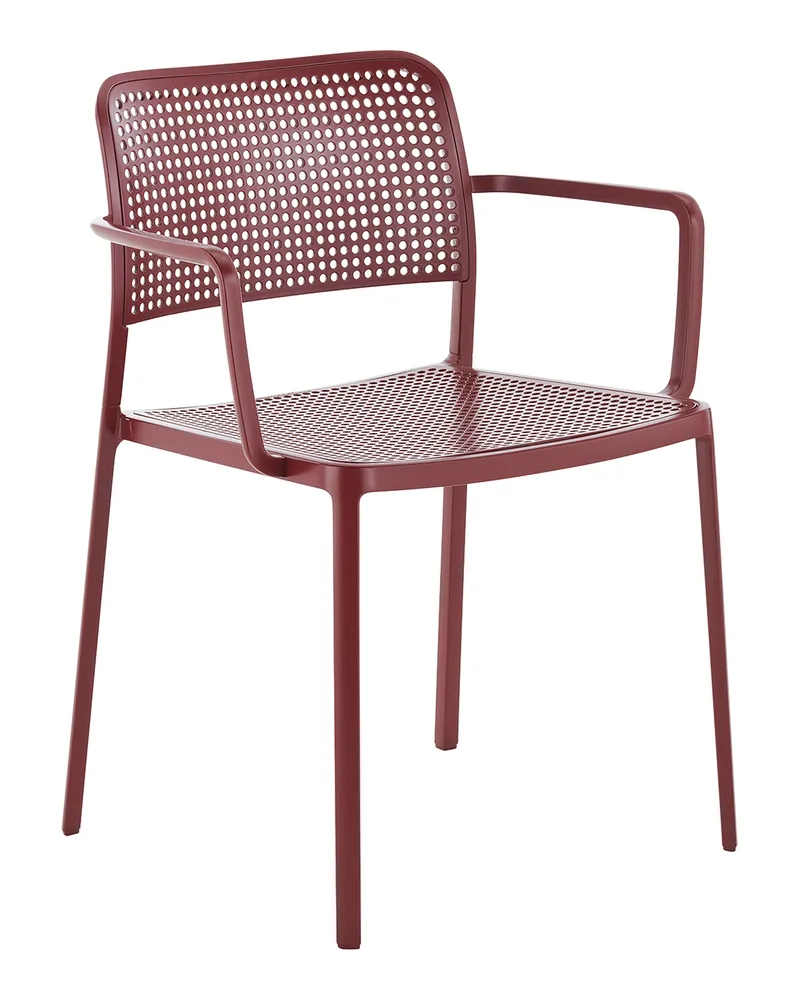 Kartell Esssessel stapelbar Audrey - Rot - bemaltes Aluminium - Designer Piero Lissoni 