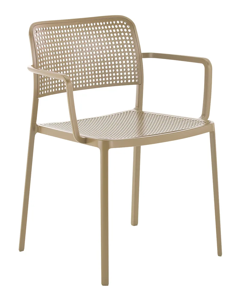 Kartell Esssessel stapelbar Audrey - Rot - bemaltes Aluminium - Designer Piero Lissoni 