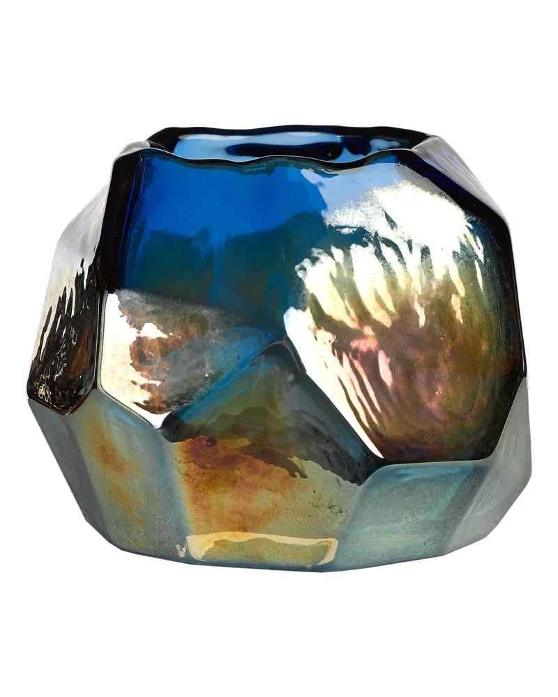 POLSPOTTEN Windlicht Luster - Blau - Rauchglas 