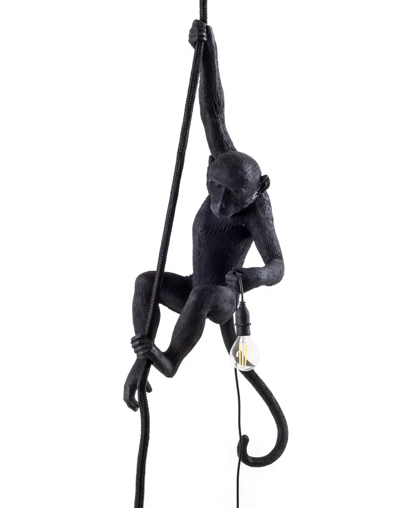 Seletti Outdoor-Hängelampe Animaux - Schwarz - Harz - Designer Marcantonio 
