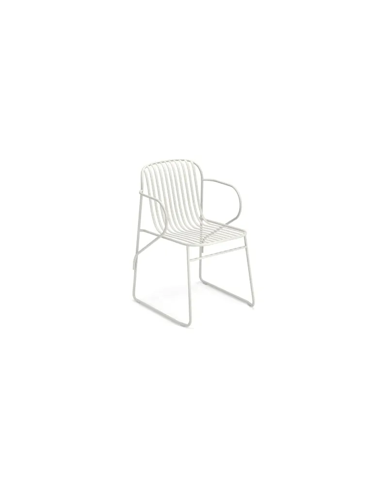 EMU Stapelbarer Sessel Riviera - Weiß - gefirnister Stahl - Designer LucidiPevere Studio 