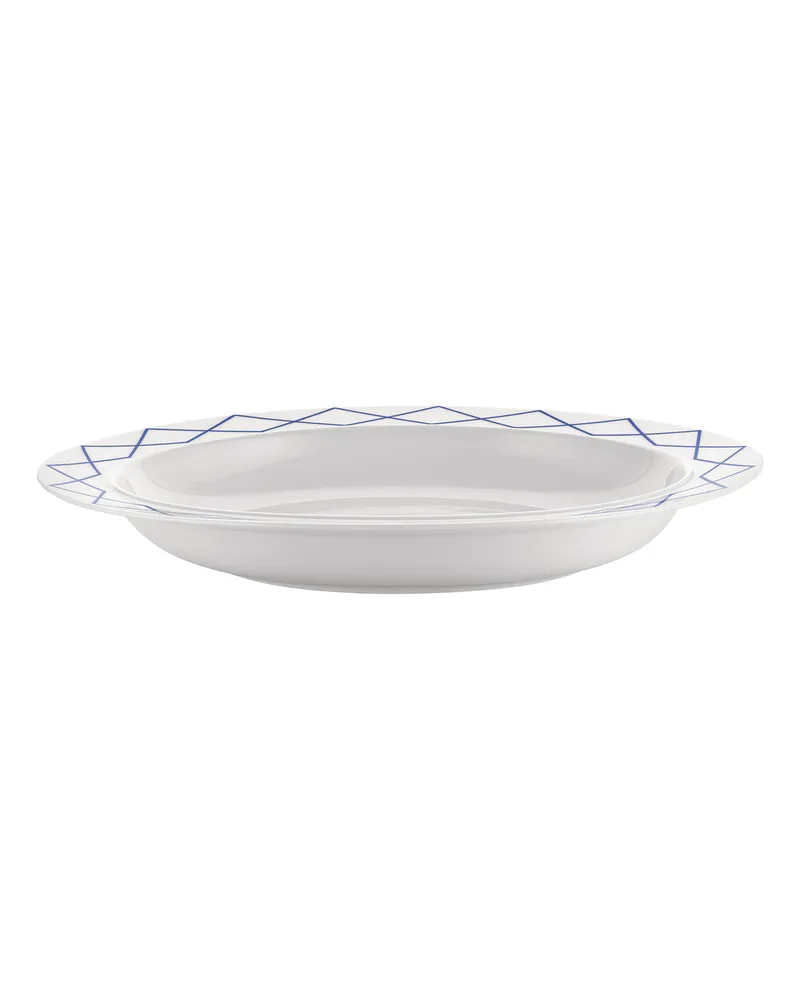 Alessi Servierplatte La Bella Tavola - Blau - Feines Porzellan - Designer Ettore Sottsass 