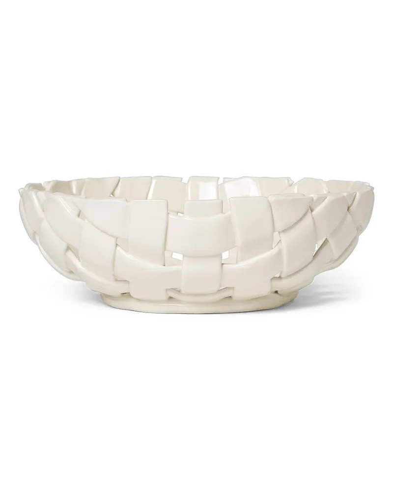 ferm LIVING Korb Plait - Weiß - emaillierte Keramik - Designer Trine Andersen 
