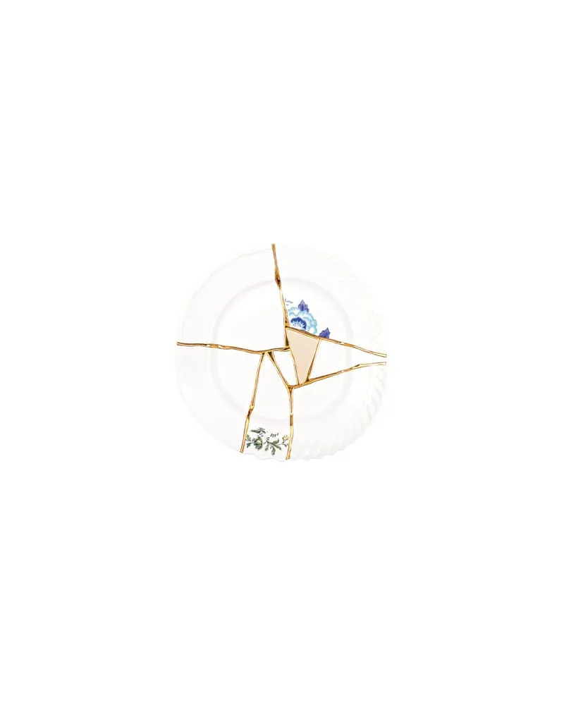 Seletti Teller Kintsugi - Weiß - Gold - Designer Marcantonio 