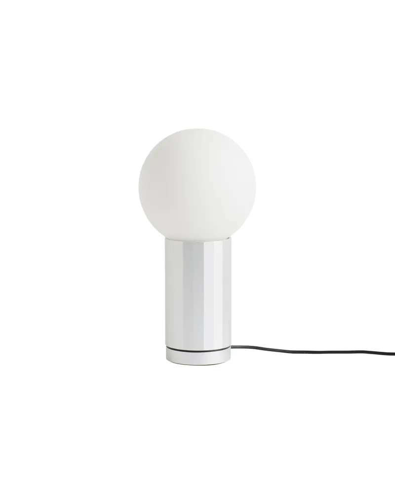 Hay Tischleuchte Turn On - Silber - Opalglas - Designer Joel Hoff 